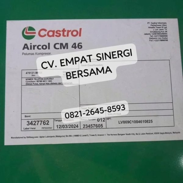 Castrol Aircol CM 46, Air Compressor Lubricants, Drum/209 Lt